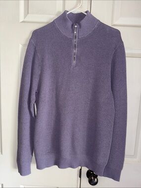 Artefact Lilac Textured Quarter Zip Sweater